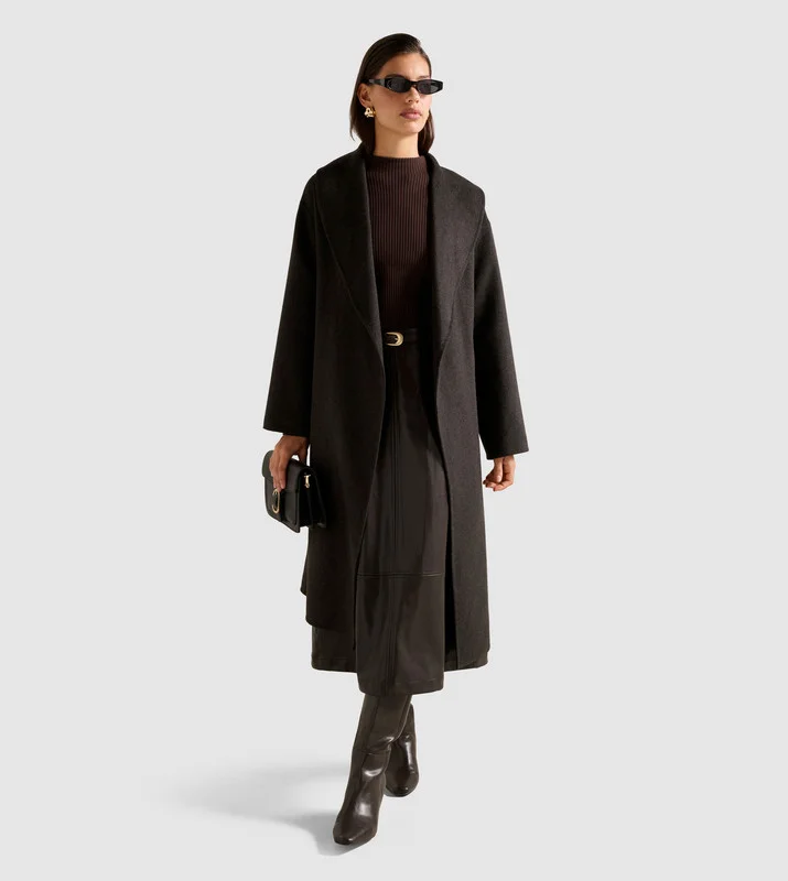 forever new  BROOKLYN PU A Line Midi Dress for Women | Best Price UAE